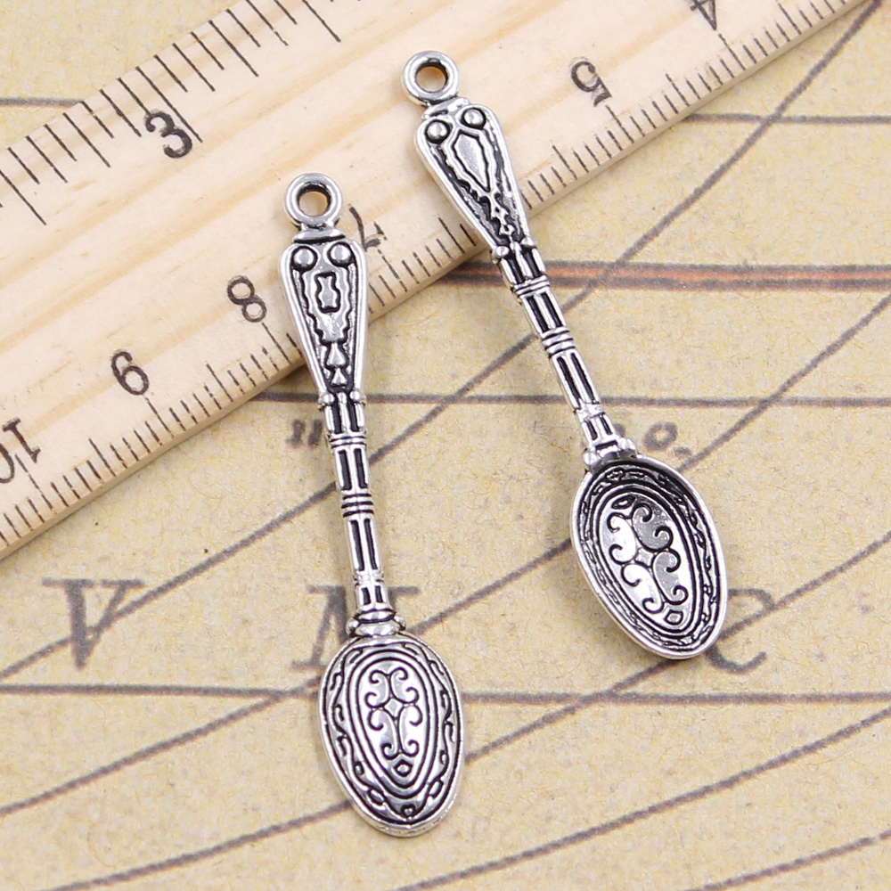 Vintage Collectible Spoons - 20Pcs Charms Patroon Lepel 48X10Mm Antiek