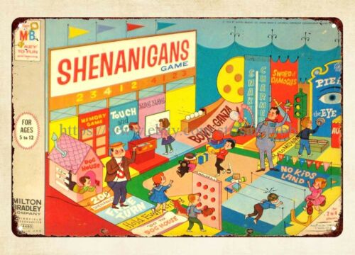 Vintage Collectibles Store - Shenanigans Bordspel 1964 metalen blikken bord,
